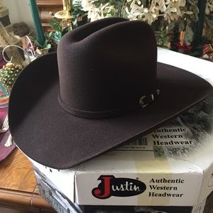 Justin Brown Felt Cowboy Hat Size 7